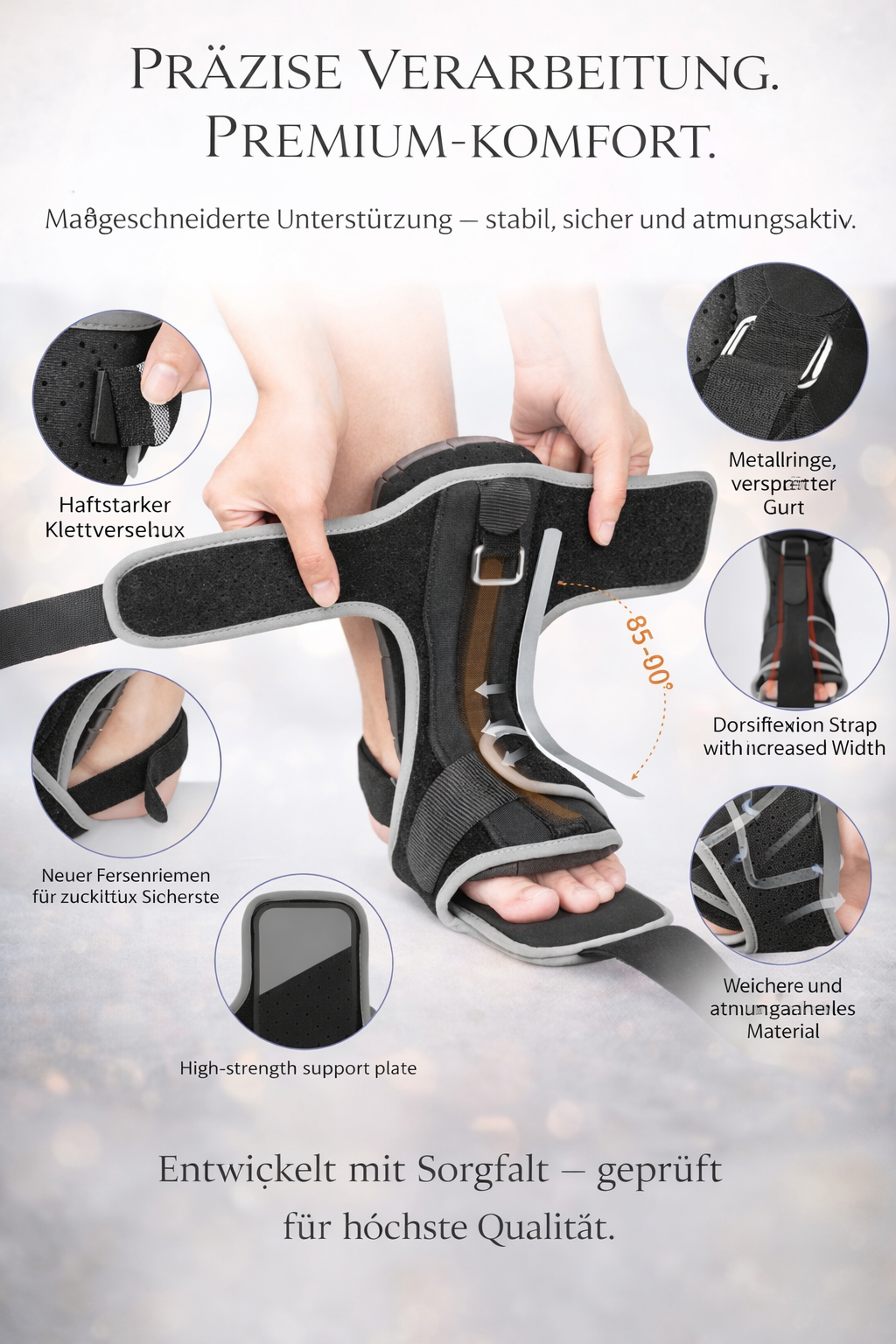 Plantarfasziitis Nacht-Schiene – Verstellbare Fußorthese zur Schmerzlinderung & Regeneration