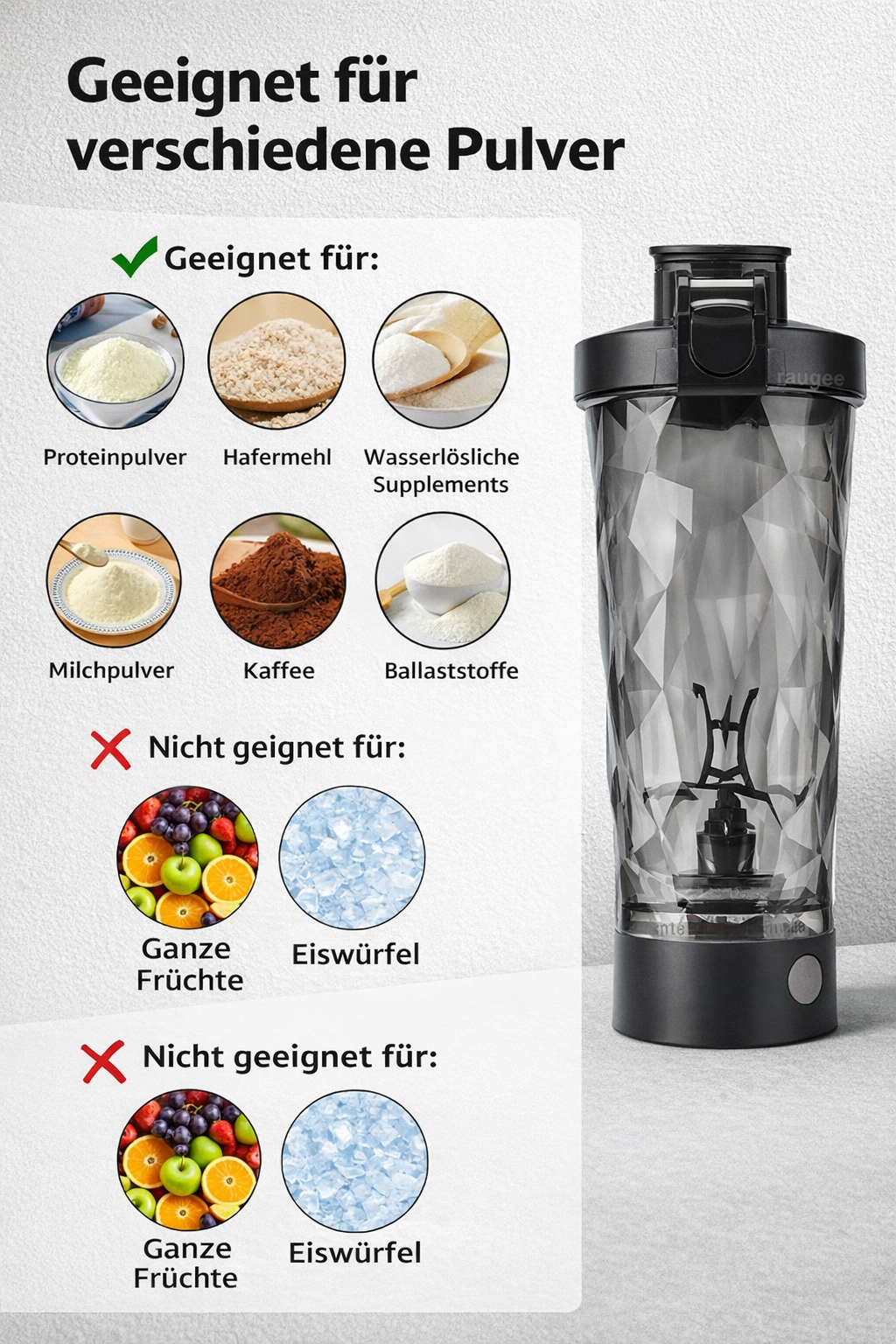 Electric Blender 700ml Portable Protein Powder Mixing Cup USB Rechargeable Mixer Automatic Shaker Bottle Coffee Milk Blender