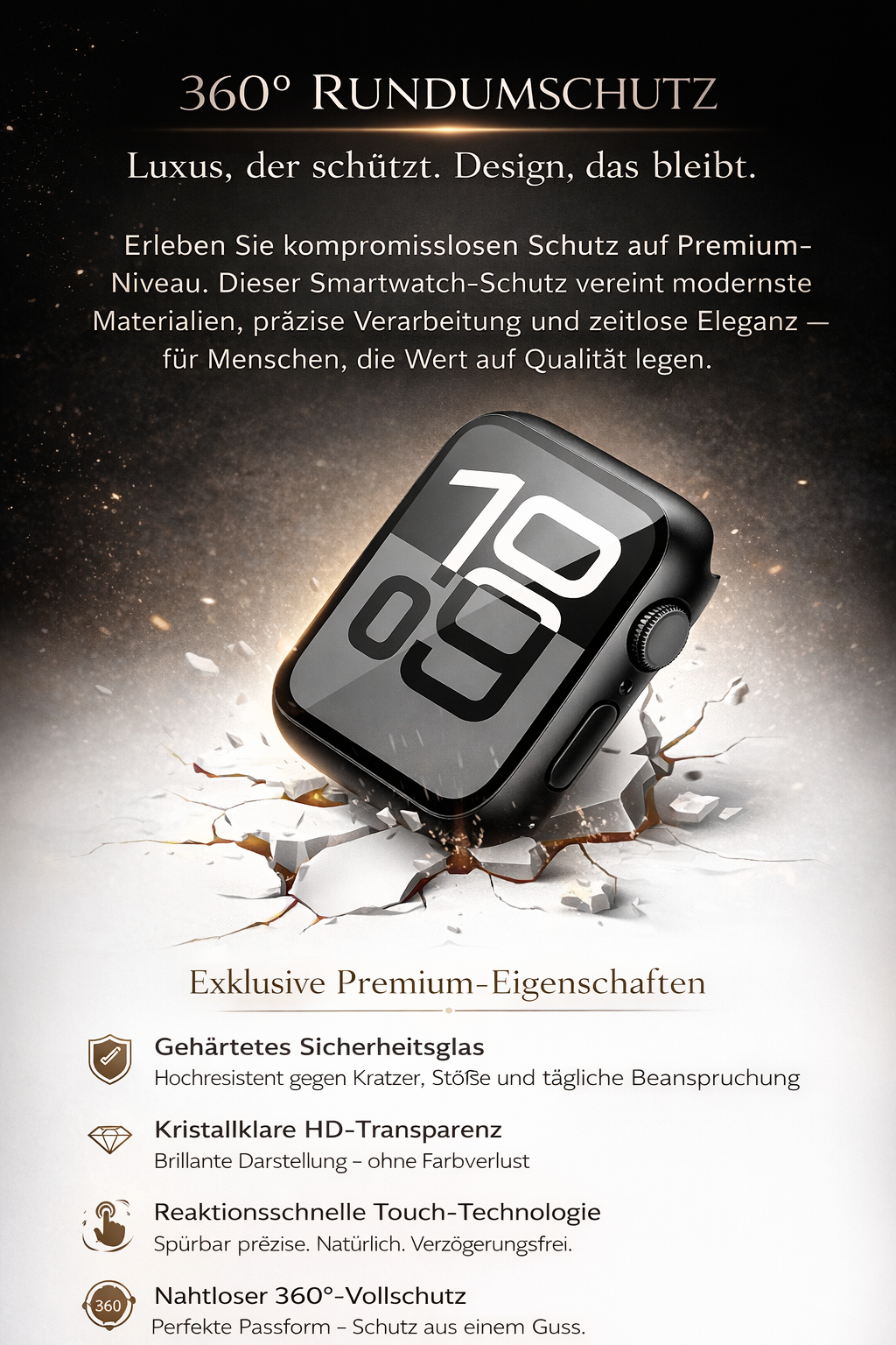Apple Watch Displayschutz aus Panzerglas – Kratzfest & Transparent