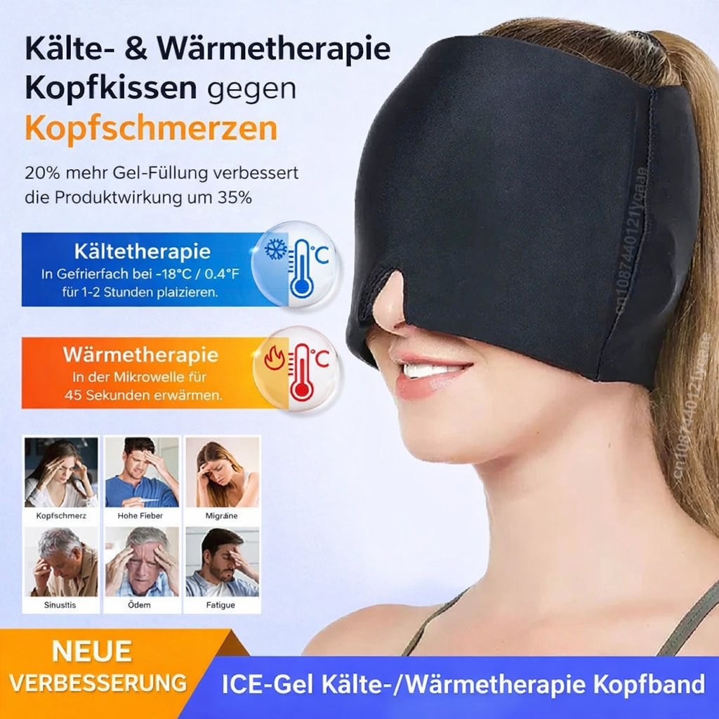 Gel-Kälte- & Wärmekappe gegen Kopfschmerzen & Migräne – 2-in-1 Therapie