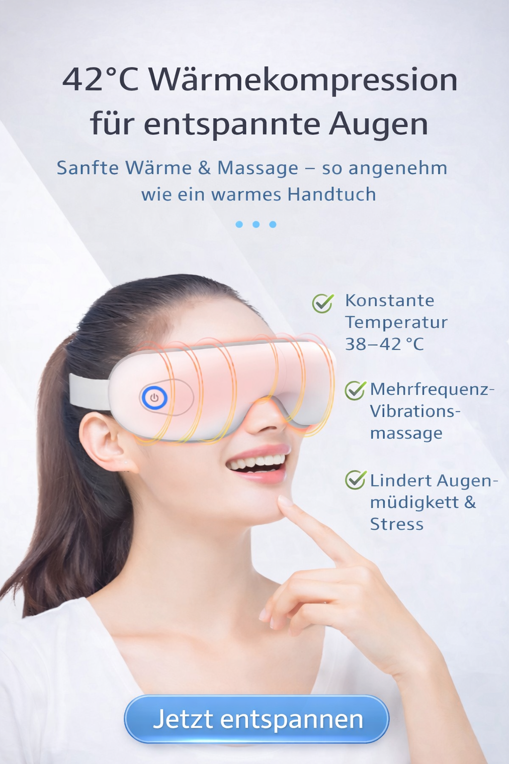 Augenmassage-Maske mit Wärme & Bluetooth