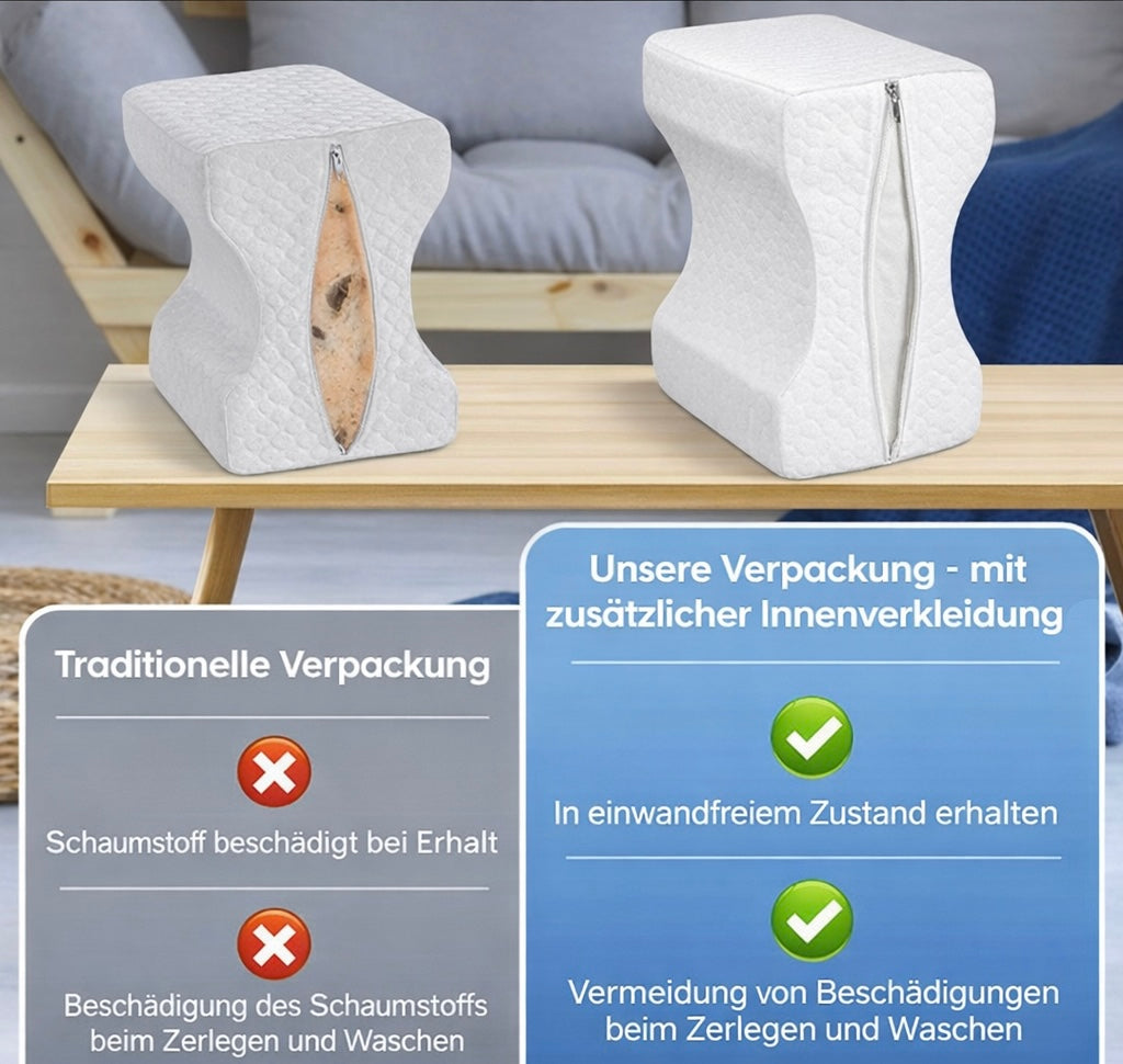 Ergonomisches Memory-Foam Kniekissen – Entlastung für Beine, Hüfte & Rücken
