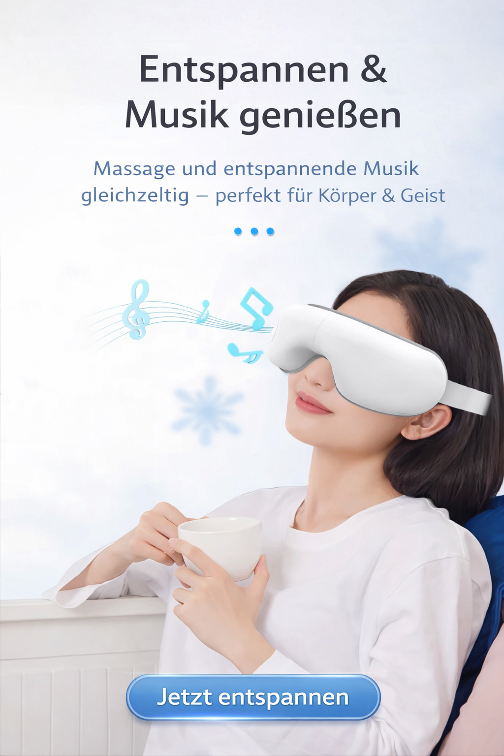 Augenmassage-Maske mit Wärme & Bluetooth