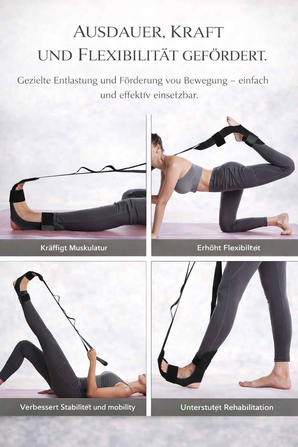 Yoga Faszien-Stretcher – Fuß- & Bein-Dehner mit Türanker | Effektives Stretching für Zuhause