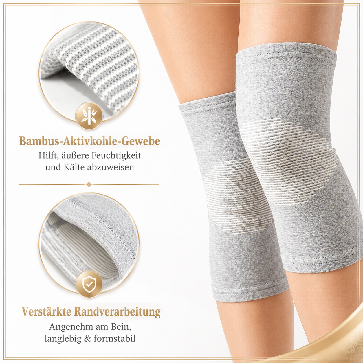 Bambus-Aktiv Kniebandage (1 Paar)
