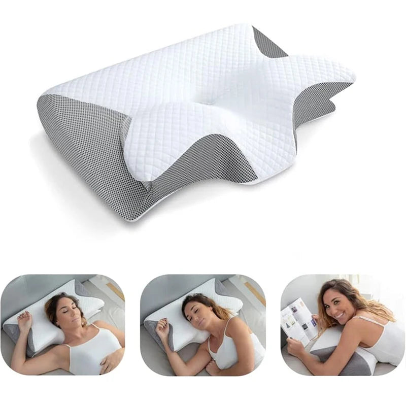 2-in-1 Ergonomisches Memory-Foam Nackenkissen – Orthopädisches Schlafkissen gegen Nacken- & Schulterschmerzen